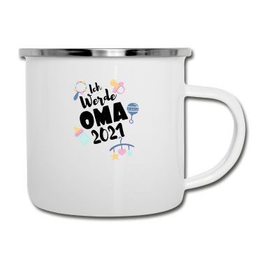 Geburtstagsgeschenk Oma Emaille Tasse - Ich werde Oma Geschenk Familie