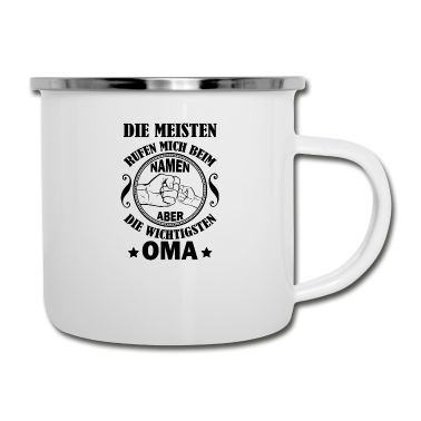 Geburtstagsgeschenk Oma Emaille Tasse - Oma Geschenk Familie