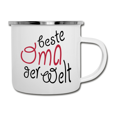 Geburtstagsgeschenk Oma Emaille Tasse - Geschenk für Oma - Beste Oma der Welt