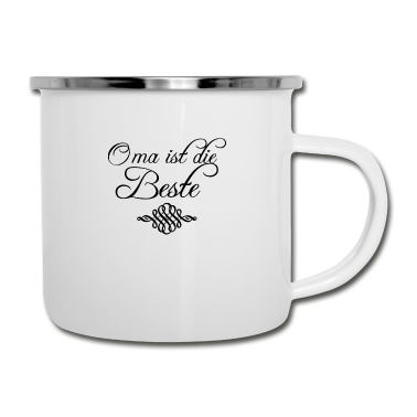 Geburtstagsgeschenk Oma Emaille Tasse - Oma ist die Beste