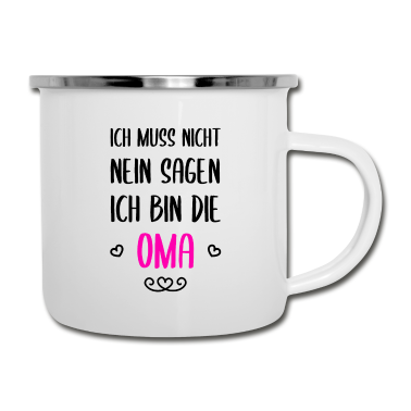 Geburtstagsgeschenk Oma Emaille Tasse - Oma Geschenk