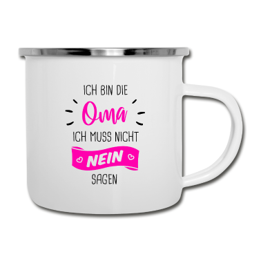 Geburtstagsgeschenk Oma Emaille Tasse - Oma Geschenk