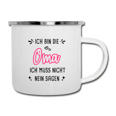 Geburtstagsgeschenk Oma Emaille Tasse - Oma Geschenk