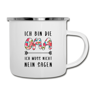 Geburtstagsgeschenk Oma Emaille Tasse - Oma Geschenk