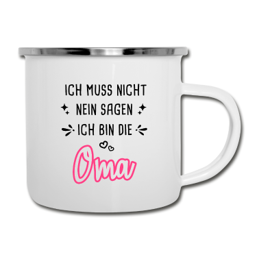 Geburtstagsgeschenk Oma Emaille Tasse - Oma Geschenk