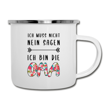 Geburtstagsgeschenk Oma Emaille Tasse - Oma Geschenk