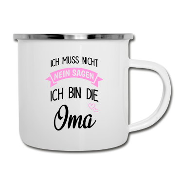 Geburtstagsgeschenk Oma Emaille Tasse - Oma Geschenk