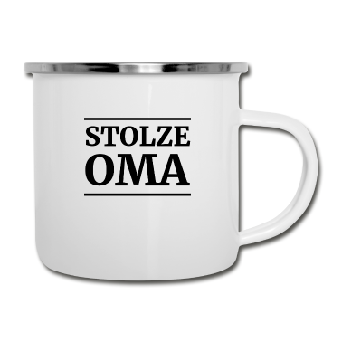 Geburtstagsgeschenk Oma Emaille Tasse - Stolze Oma