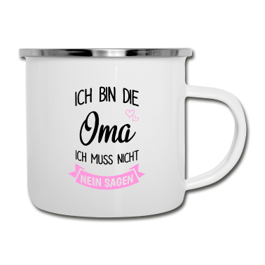 Geburtstagsgeschenk Oma Emaille Tasse - Oma Geschenk