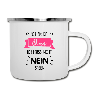 Geburtstagsgeschenk Oma Emaille Tasse - Oma Geschenk