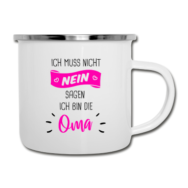 Geburtstagsgeschenk Oma Emaille Tasse - Oma Geschenk