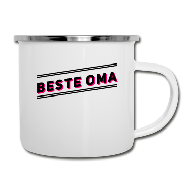 Geburtstagsgeschenk Oma Emaille Tasse - Oma des Jahres