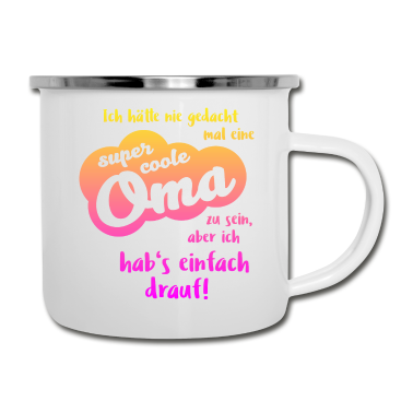 Geburtstagsgeschenk Oma Emaille Tasse - Super coolee Oma Geschenk beste Oma