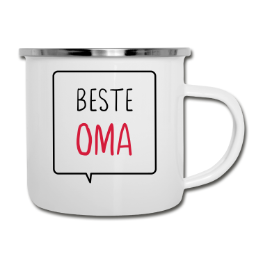 Geburtstagsgeschenk Oma Emaille Tasse - Oma I beste Oma Lieblingsoma Geschenk