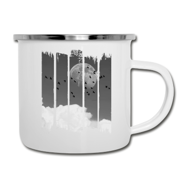 Geburtstagsgeschenk Oma Emaille Tasse - Vögel Vogel Mond Wolken Natur Himmel Planet Tiere