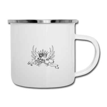 Geburtstagsgeschenk Oma Emaille Tasse - die beste oma april geboren