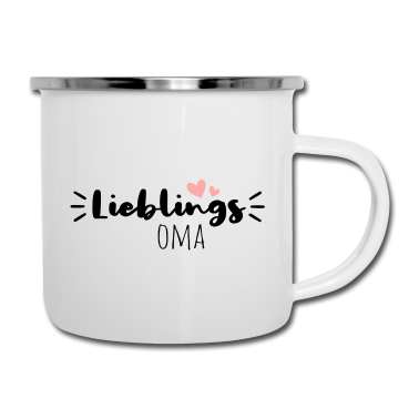 Geburtstagsgeschenk Oma Emaille Tasse - Lieblingsoma