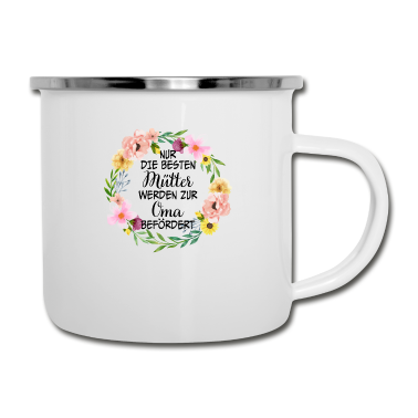 Geburtstagsgeschenk Oma Emaille Tasse - Mütter Oma Familie Geschenk