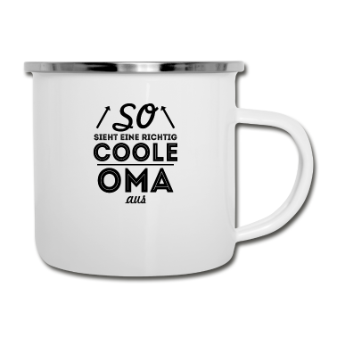 Geburtstagsgeschenk Oma Emaille Tasse - Coole Oma Geschenk Familie