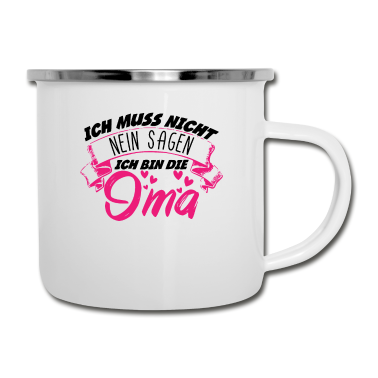Geburtstagsgeschenk Oma Emaille Tasse - Ich Bin Die Oma Grandma Familie Geschenk