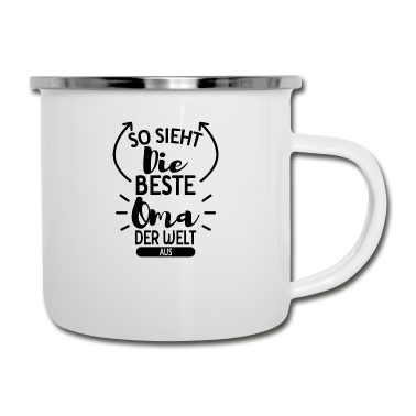 Geburtstagsgeschenk Oma Emaille Tasse - Die beste Oma Geschenk Familie
