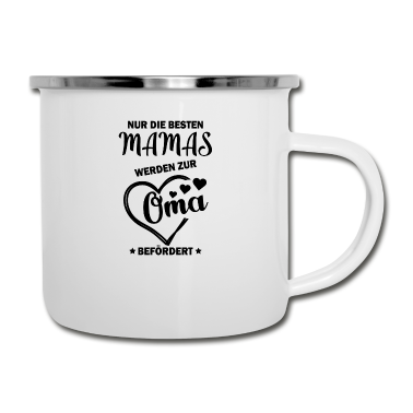 Geburtstagsgeschenk Oma Emaille Tasse - Mamas Oma Familie Geschenk