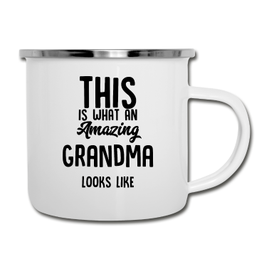 Geburtstagsgeschenk Oma Emaille Tasse - So sieht eine erstaunliche Oma aus