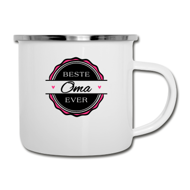 Geburtstagsgeschenk Oma Emaille Tasse - Beste Oma ever