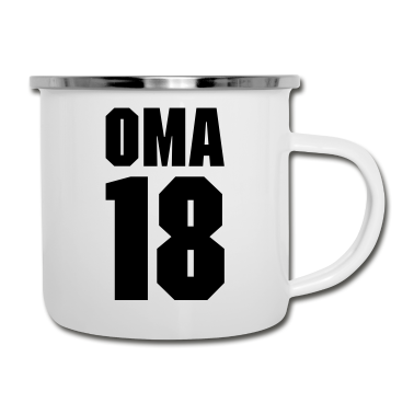 Geburtstagsgeschenk Oma Emaille Tasse - Oma 18