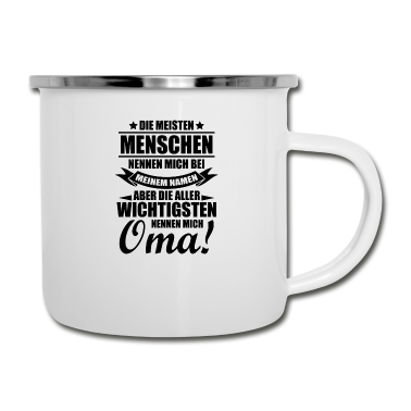 Geburtstagsgeschenk Oma Emaille Tasse - Menschen Oma Familie Geschenk