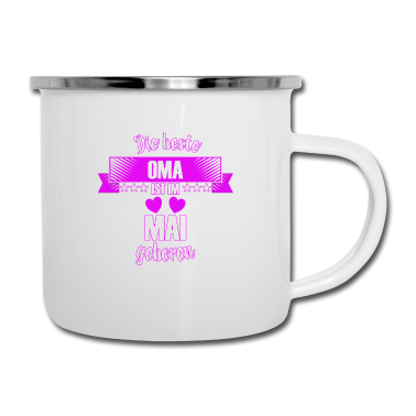 Geburtstagsgeschenk Oma Emaille Tasse - Die beste Oma ist geboren im Mai