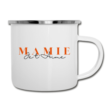 Geburtstagsgeschenk Oma Emaille Tasse - Oma Logo ich liebe dich