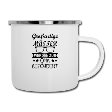 Geburtstagsgeschenk Oma Emaille Tasse - Großartige mütter werden zur oma befördert