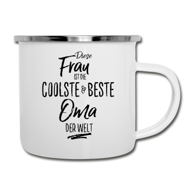 Geburtstagsgeschenk Oma Emaille Tasse - Oma die Beste (s)