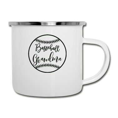 Geburtstagsgeschenk Oma Emaille Tasse - Baseball Oma Schwarz