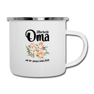 Geburtstagsgeschenk Oma Emaille Tasse - Allerbeste Oma der Welt