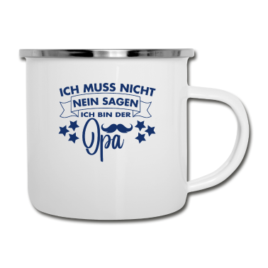 Geburtstagsgeschenk Oma Emaille Tasse - Herren Ich Bin Der Opa Lustige Geburtstagsgeschenk