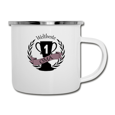 Geburtstagsgeschenk Oma Emaille Tasse - Weltbeste Oma Pokal