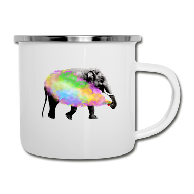 Geburtstagsgeschenk Oma Emaille Tasse - Elefant, Tier, Safari, Afrika