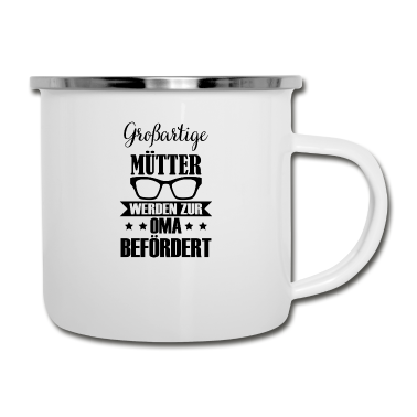 Geburtstagsgeschenk Oma Emaille Tasse - Mütter Oma befördert Familie Geschenk