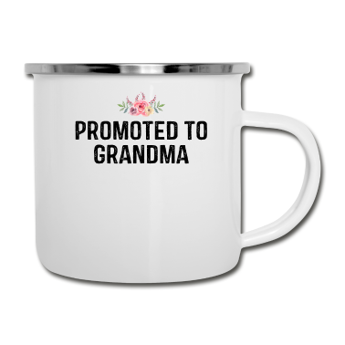 Geburtstagsgeschenk Oma Emaille Tasse - Zur Oma befördert
