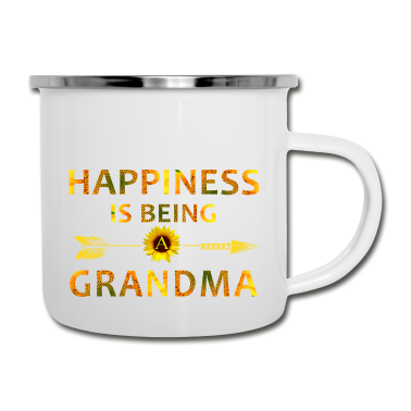 Geburtstagsgeschenk Oma Emaille Tasse - Glück ist Oma zu sein