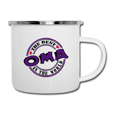 Geburtstagsgeschenk Oma Emaille Tasse - Oma The best in the world .../+