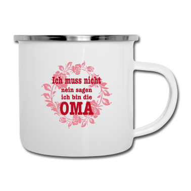 Geburtstagsgeschenk Oma Emaille Tasse - Ich bin die oma Familie Mutter Geschenk Kinder