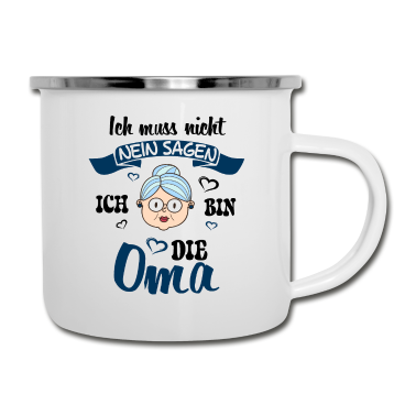 Geburtstagsgeschenk Oma Emaille Tasse - Ich bin die oma Mutter Familie Geschenk Kinder