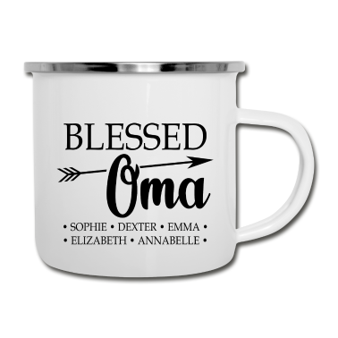 Geburtstagsgeschenk Oma Emaille Tasse - Großmutter Oma Spruch Familie Geschenk