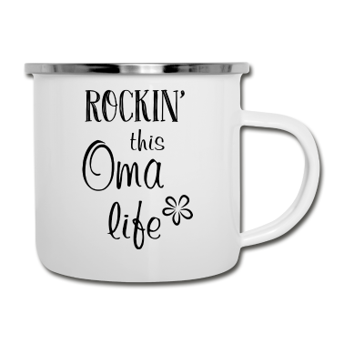 Geburtstagsgeschenk Oma Emaille Tasse - Oma Life Großmutter Spruch Geschenk