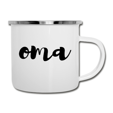 Geburtstagsgeschenk Oma Emaille Tasse - Oma Familie Enkel Spruch Geschenk