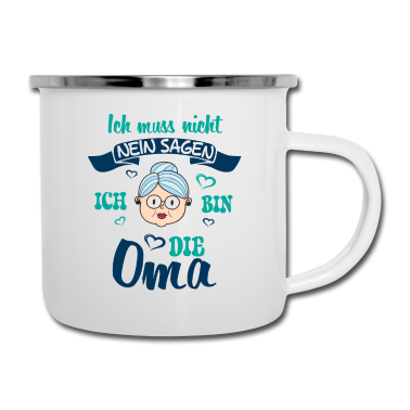 Geburtstagsgeschenk Oma Emaille Tasse - Ich bin die oma Mutter Familie Geschenk Kinder