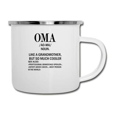 Geburtstagsgeschenk Oma Emaille Tasse - Oma Deutschland Spruch Familie Geschenk